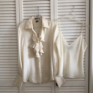 Ralph Lauren blouse with camisole, Size 10, 100% silk